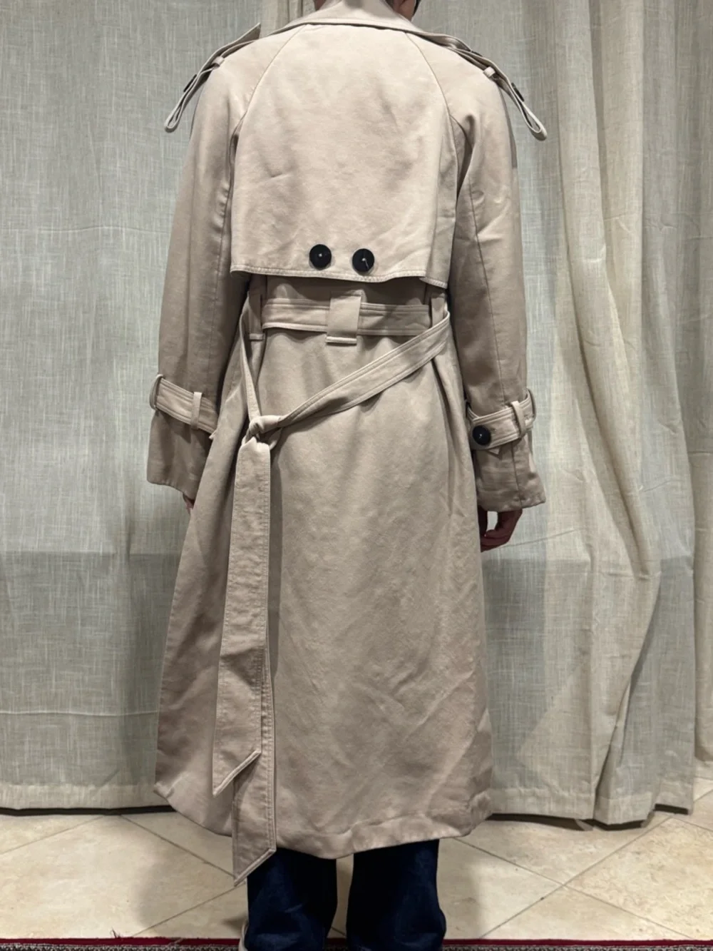 Attire The Studio 100% wool outer, silk lined sleeve open trench coat sz xs - Picture 8 of 14